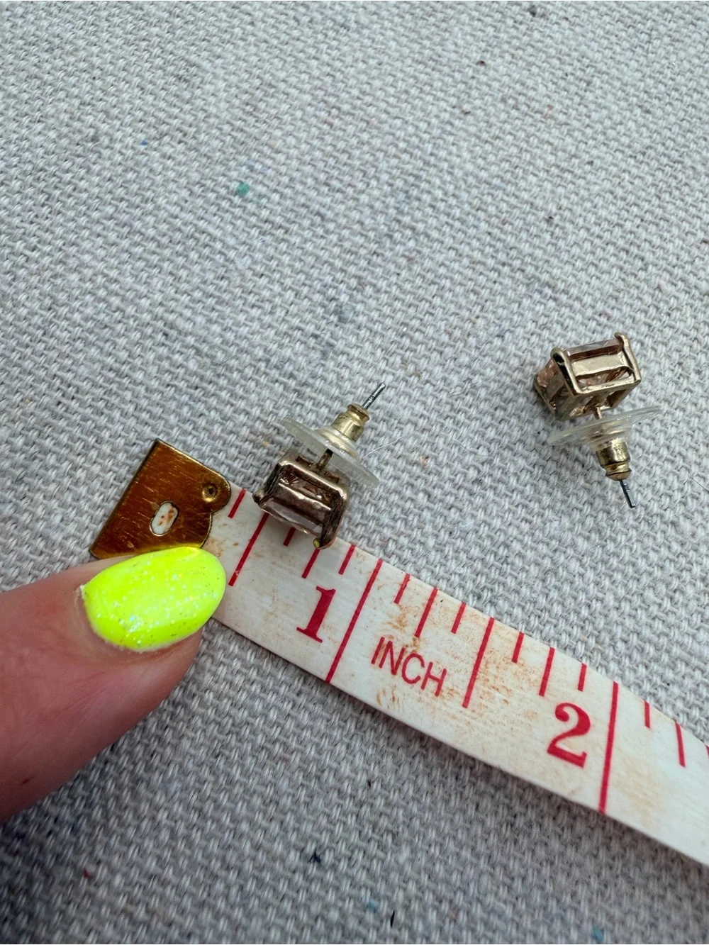Gold Square Stud Earrings - Women's Jewelry
